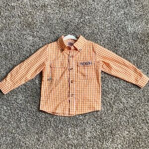 Prodoh 3T boys fishing shirt orange check